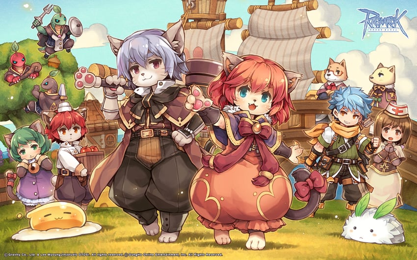 acolyte, ranger, summoner, lunatic, eggring, and 6 more (ragnarok online) drawn by shigatake