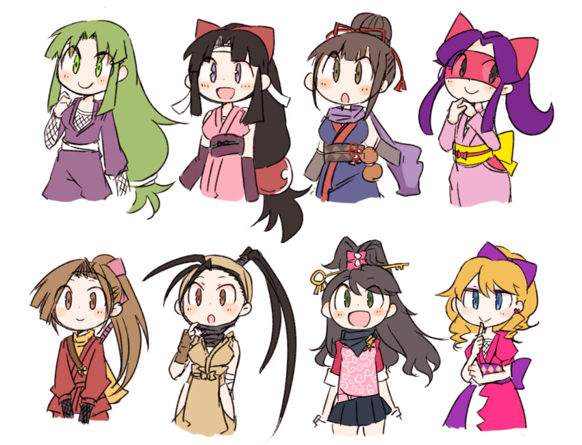 ibuki, hamaguchi ayame, kay faraday, shinobu, yae, and 3 more (idolmaster and 10 more) drawn by mikan_(mikabe)