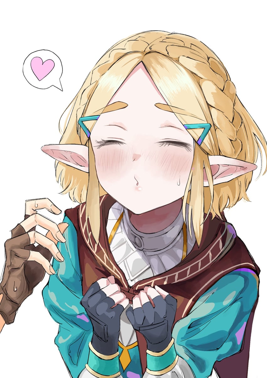 link and princess zelda (the legend of zelda and 1 more) drawn by hira30917