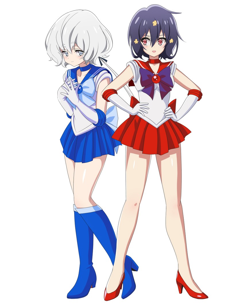 sailor mercury, konno junko, sailor mars, and mizuno ai (bishoujo senshi sailor moon and 1 more) drawn by pirochi
