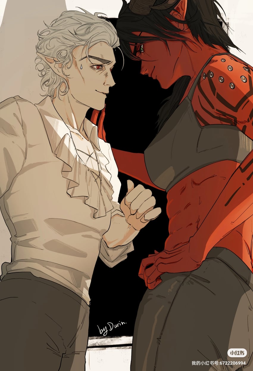 astarion and karlach (dungeons & dragons and 2 more) drawn by durinlee