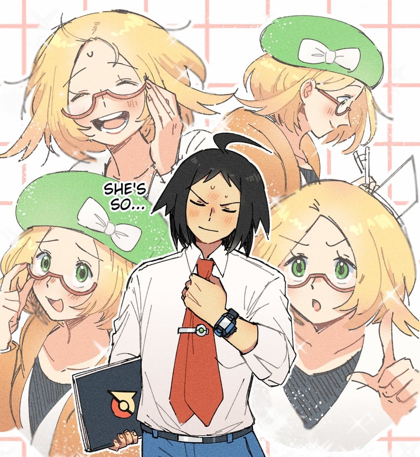 bianca and cheren (pokemon and 1 more) drawn by miiyokoe