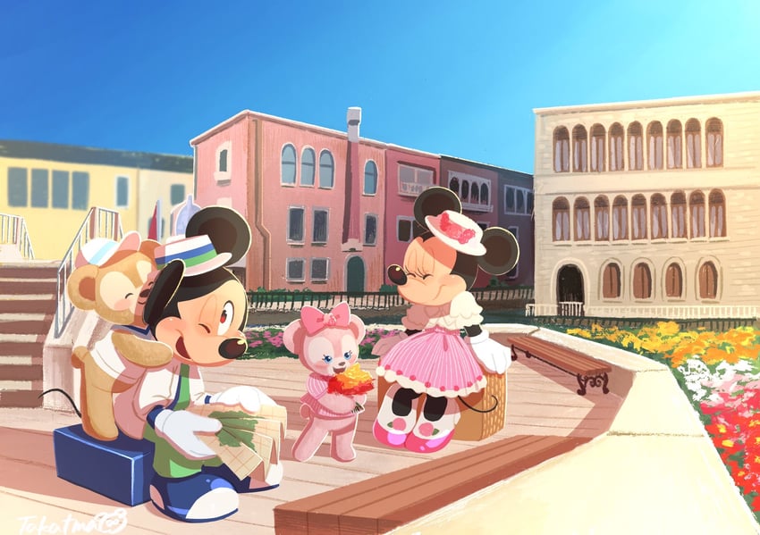 mickey mouse, minnie mouse, duffy the disney bear, and shelliemay (mickey mouse & friends and 1 more) drawn by gamorangetana and takatmaorange