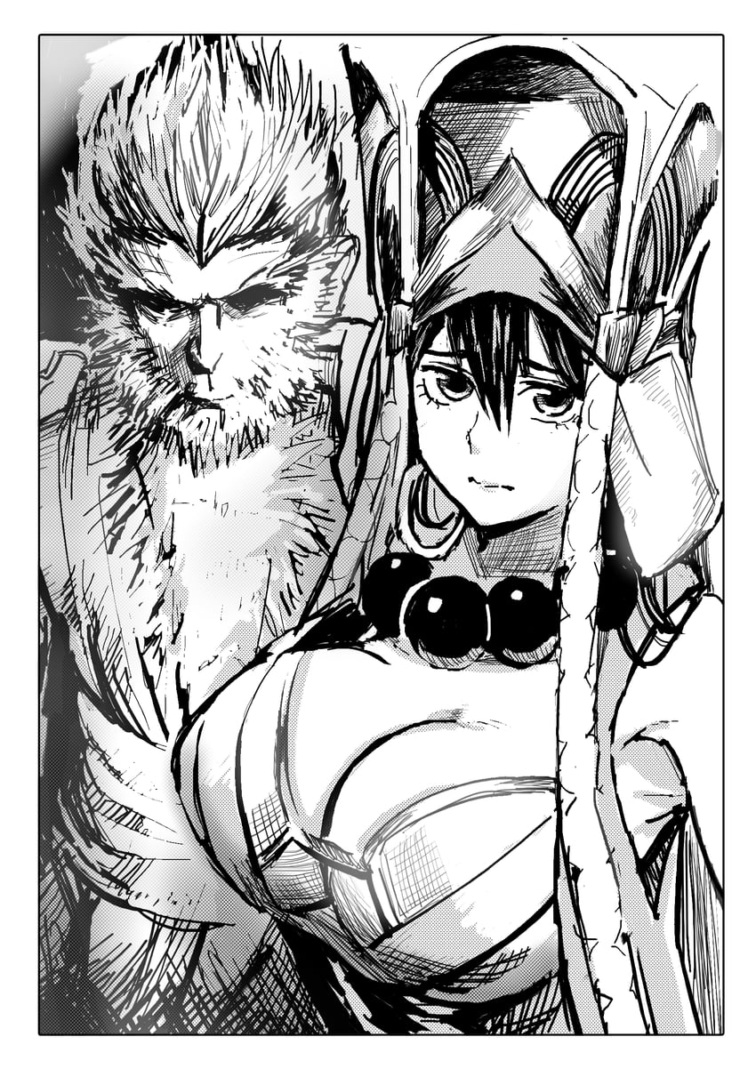 xuangzang sanzang and sun wukong (fate and 3 more) drawn by reiquant