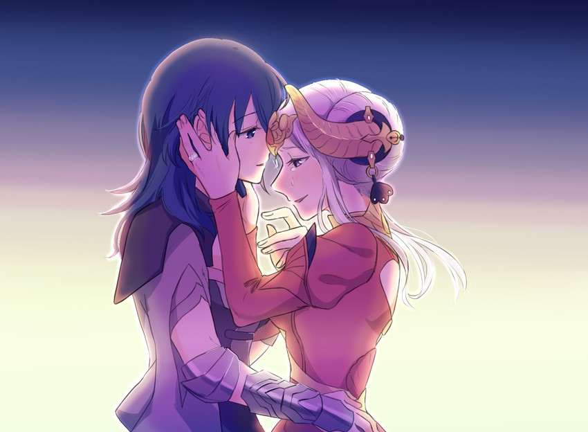 female byleth and edelgard von hresvelg (fire emblem and 1 more) drawn by riromomo