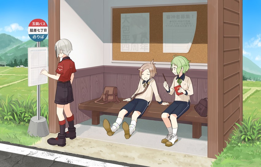 houchou toushirou, hyuuga masamune, and mouri toushirou (touken ranbu) drawn by ritsu_(iqpi)