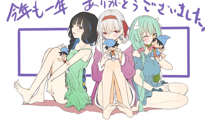 fujimaru ritsuka, kama, kiyohime, and tenochtitlan (fate and 1 more) drawn by e_mishi