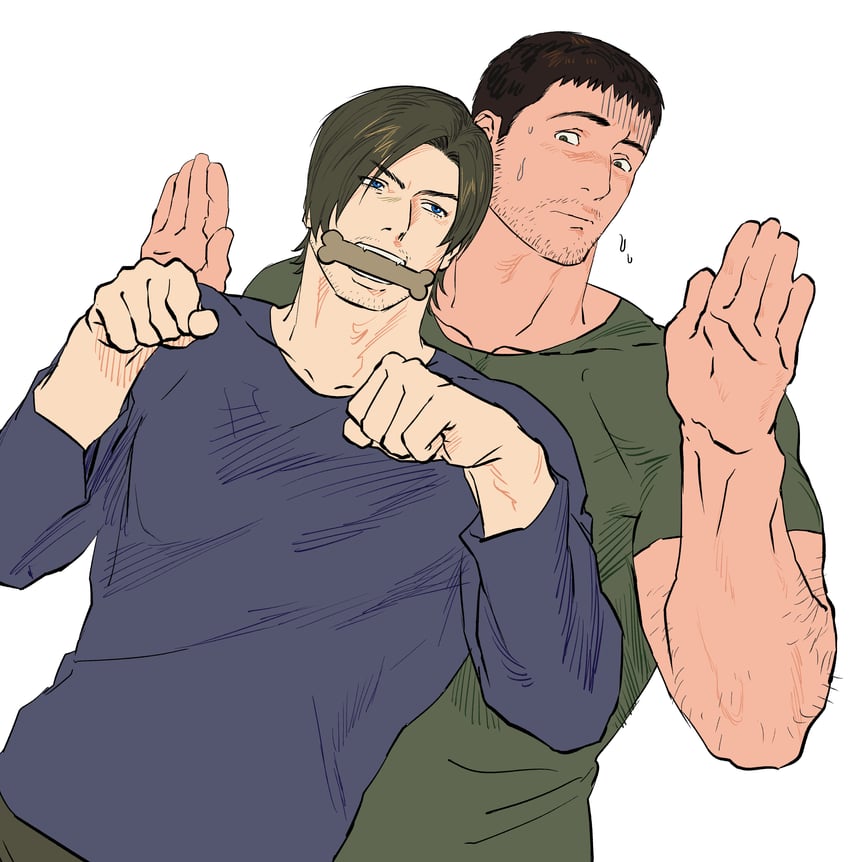 leon s. kennedy and chris redfield (resident evil and 1 more) drawn by 123456dyom