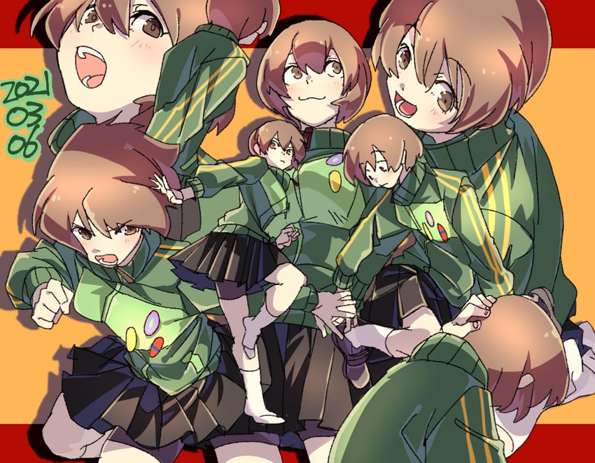 satonaka chie (persona and 1 more) drawn by kuga_hotaru