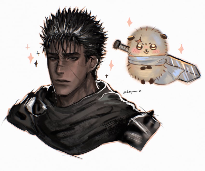 guts and rakko (berserk and 1 more) drawn by fluffysaimai_ii