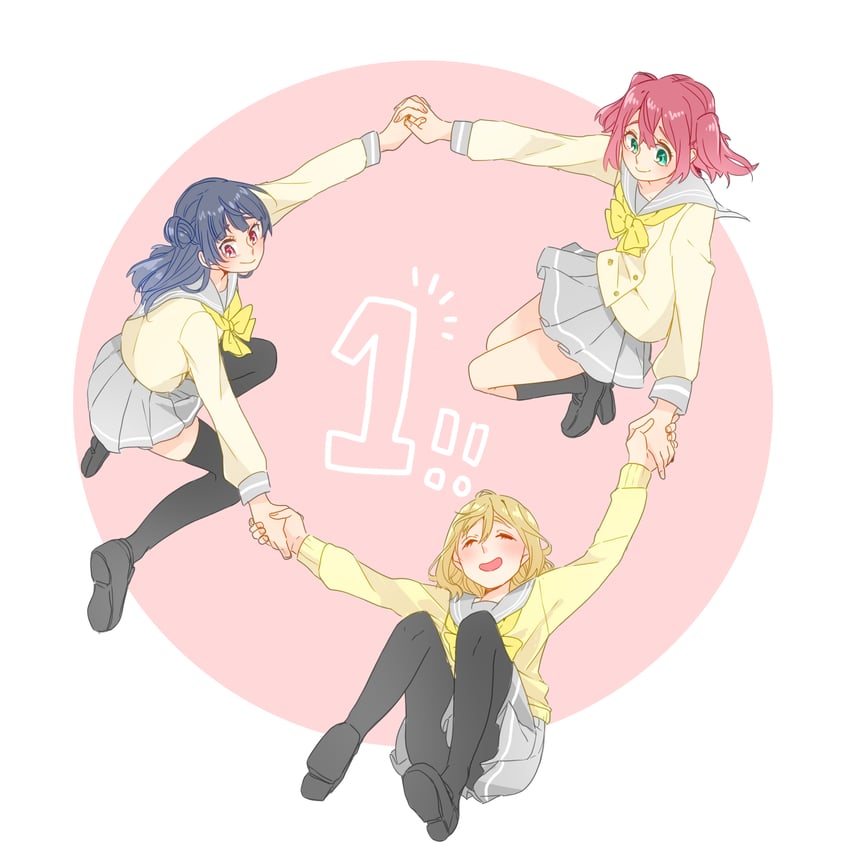 tsushima yoshiko, kunikida hanamaru, and kurosawa ruby (love live! and 1 more) drawn by kashikaze