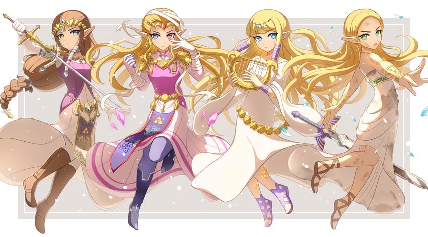 princess zelda (the legend of zelda and 4 more) drawn by enni