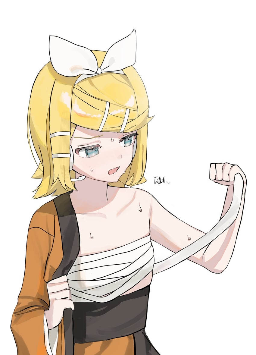 kagamine rin (vocaloid and 1 more) drawn by jindimnyeo