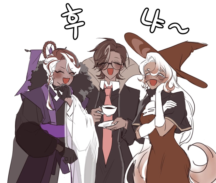 espresso cookie, latte cookie, and affogato cookie (cookie run and 1 more)
