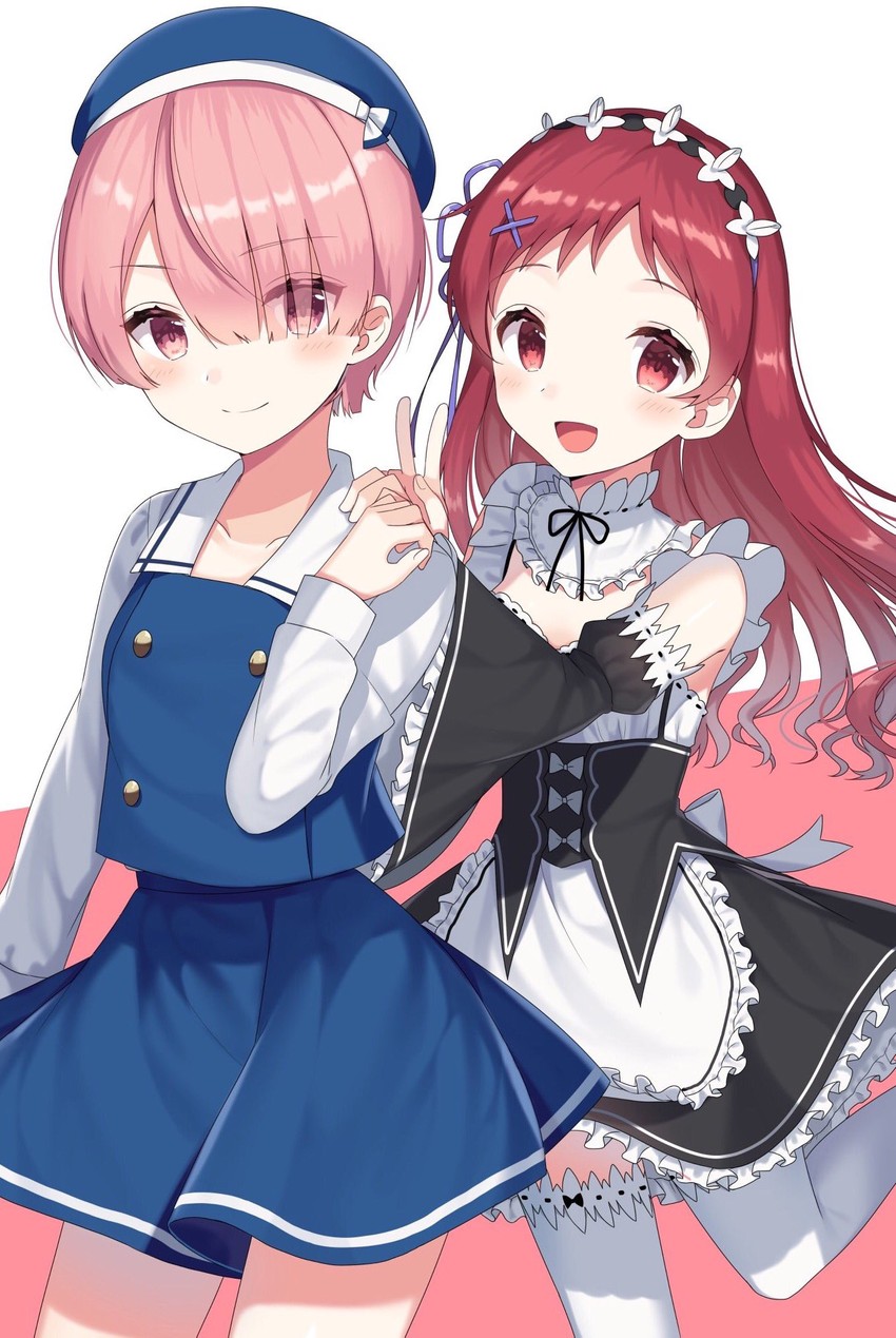 ram, natsu megumi, and murakawa rie (re:zero kara hajimeru isekai seikatsu and 1 more) drawn by izumo_neru