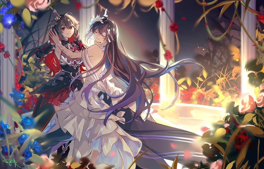 seele vollerei and seele (honkai and 1 more) drawn by fuzijo