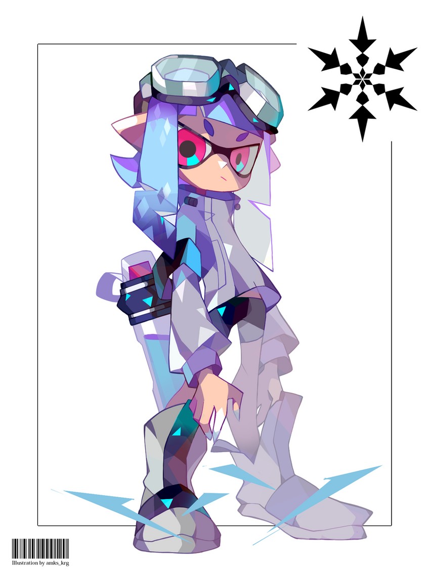 inkling player character and inkling girl (splatoon and 1 more) drawn by amakusa_(hidorozoa)