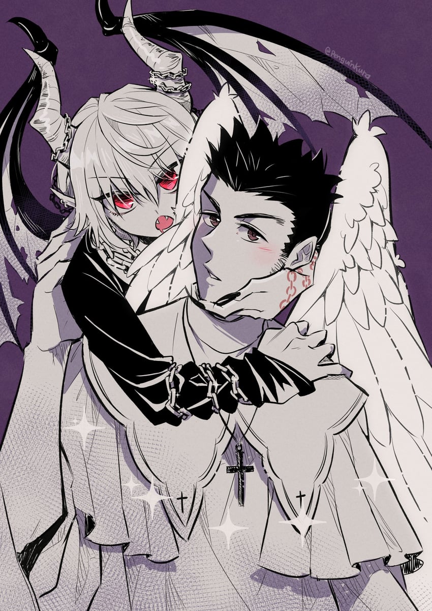 kurapika and leorio paladiknight (hunter x hunter) drawn by penguinkura
