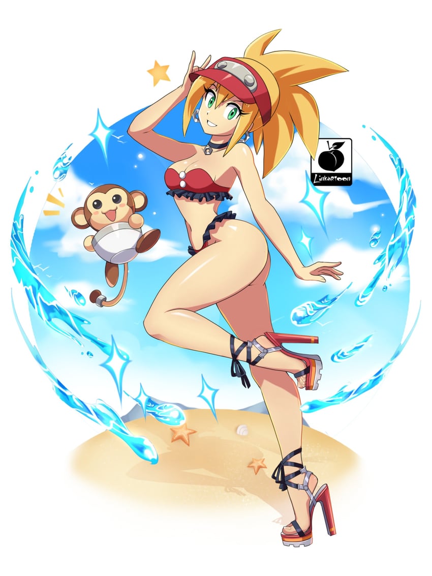 roll caskett (mega man and 1 more) drawn by linkartoon