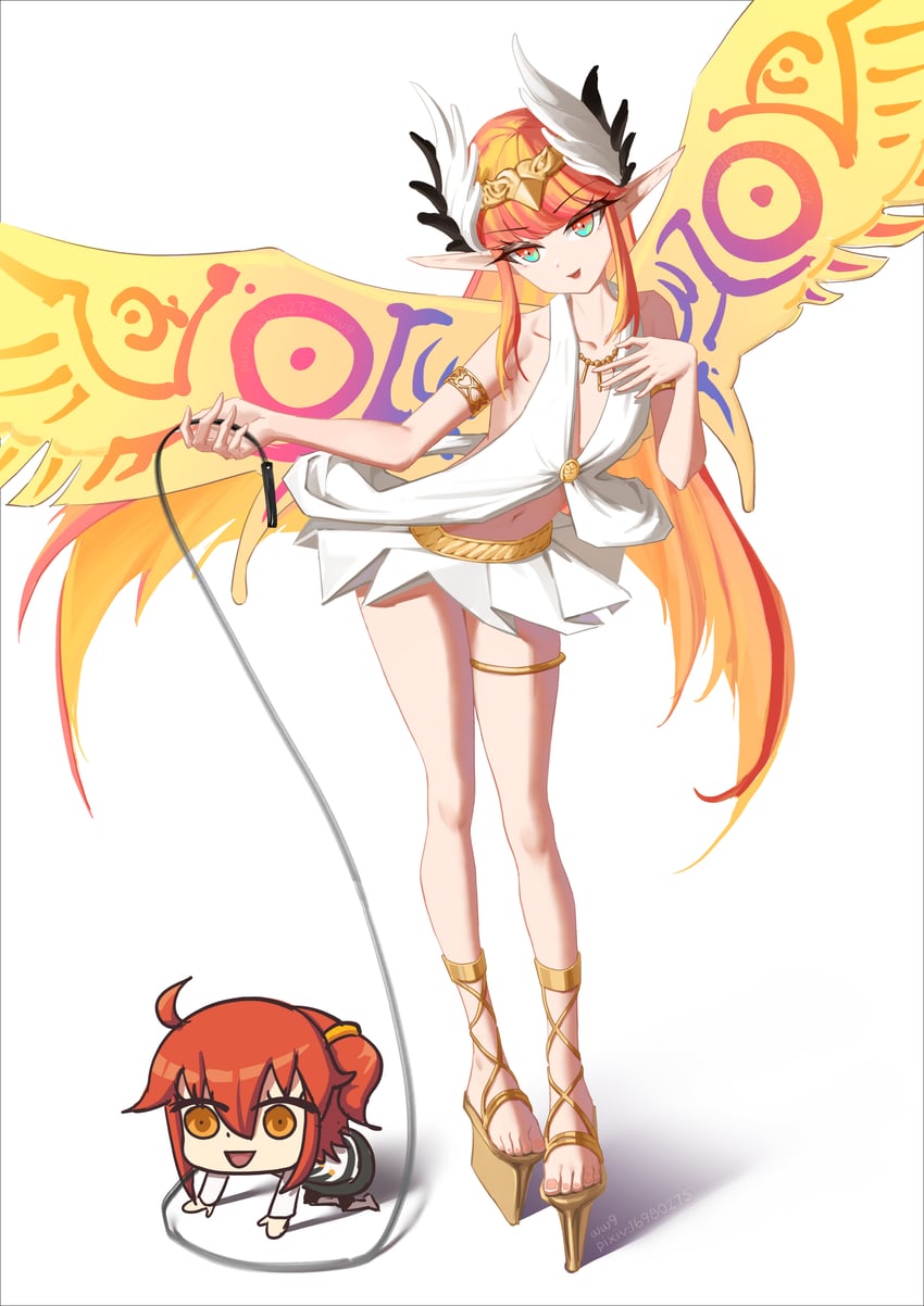 fujimaru ritsuka and circe (fate and 1 more) drawn by ww9