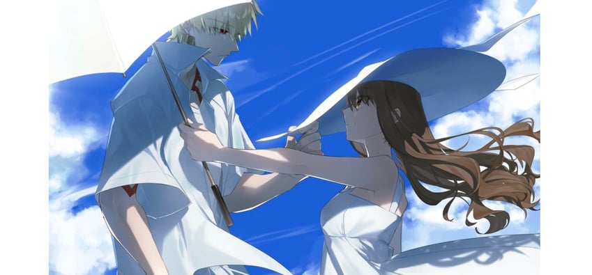 gilgamesh and kishinami hakuno (fate and 2 more) drawn by hino_hinako