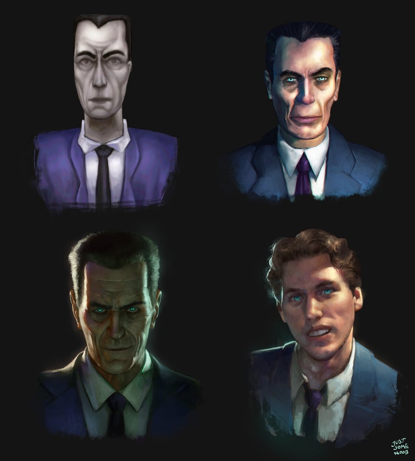 jerma985 and g-man (real life and 5 more) drawn by justsomenoob