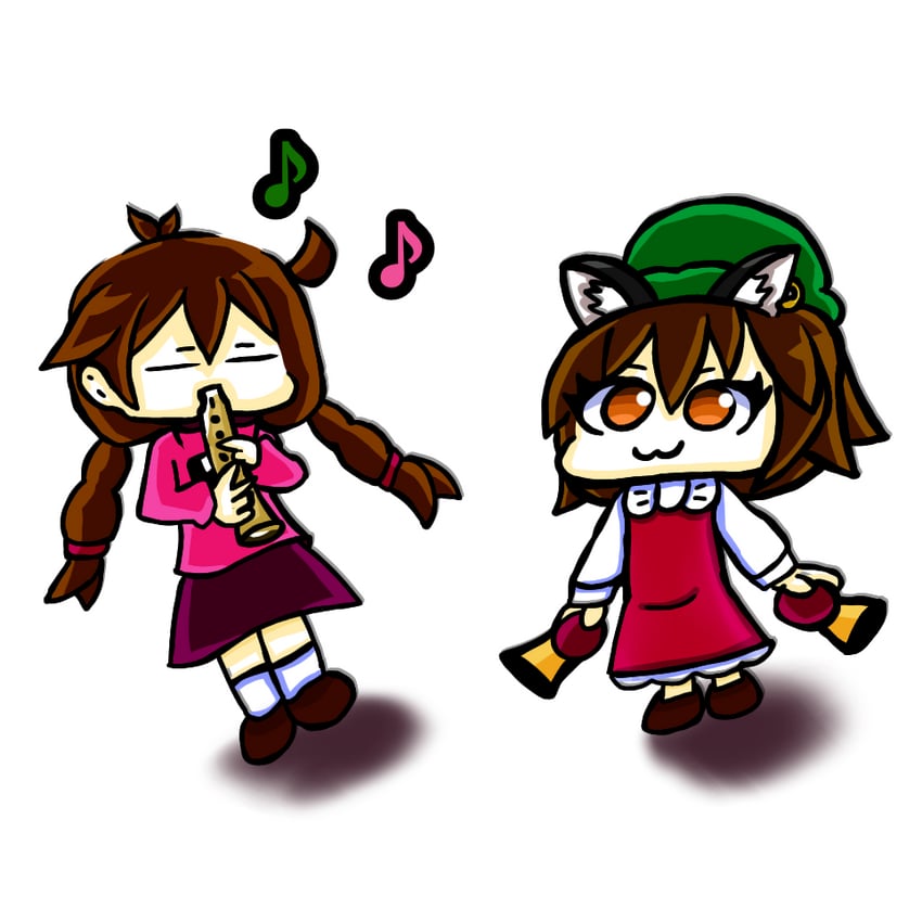 chen and madotsuki (touhou and 1 more) drawn by kerubin_art