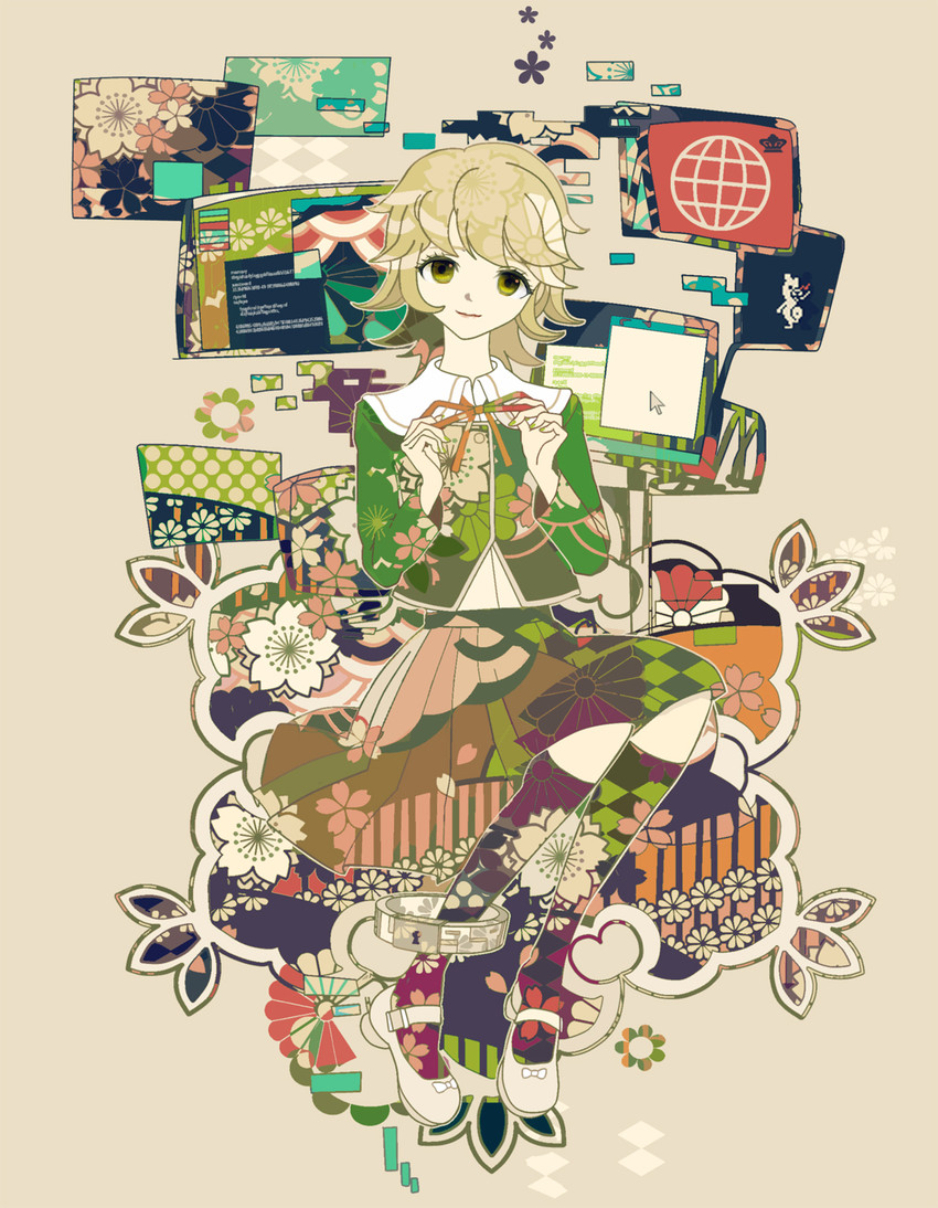 monokuma and fujisaki chihiro (danganronpa and 1 more) drawn by bourbone