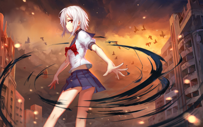 accelerator and suzushina yuriko (toaru majutsu no index) drawn by samui_amekemuri