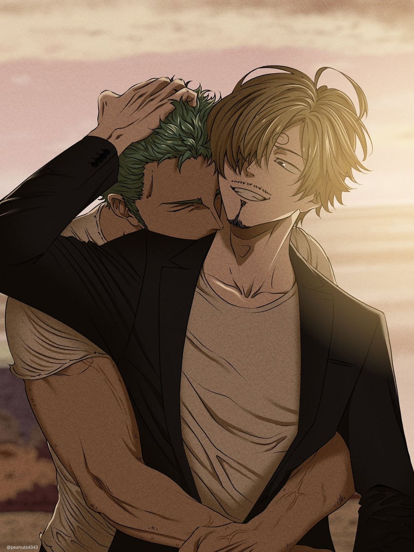 roronoa zoro and sanji (one piece) drawn by pinattsu