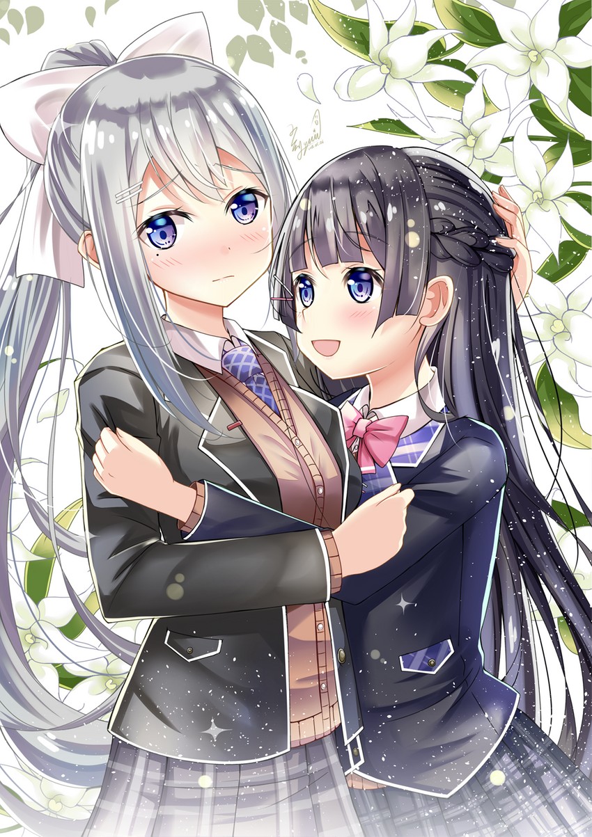 tsukino mito and higuchi kaede (nijisanji) drawn by quin_(himegata_alice)