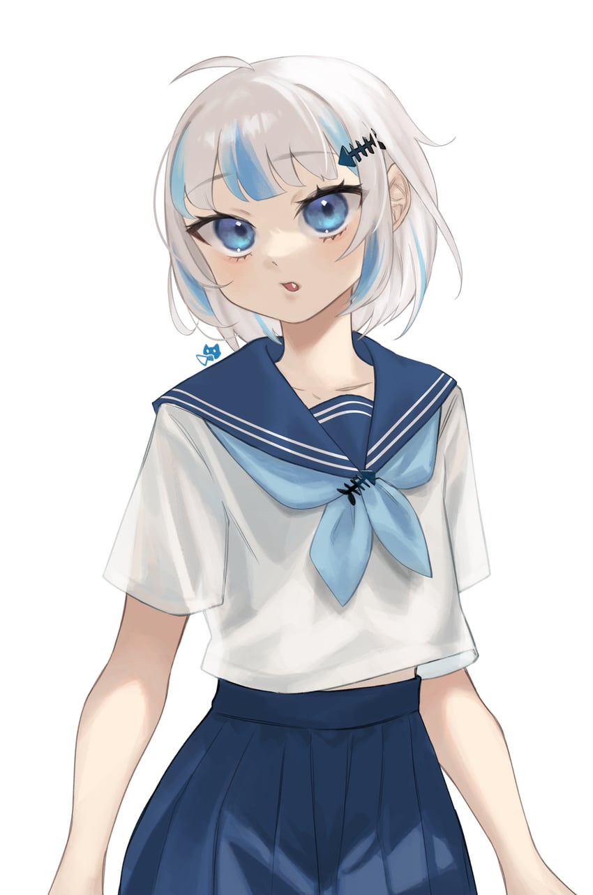 gawr gura (hololive and 1 more) drawn by knifecat