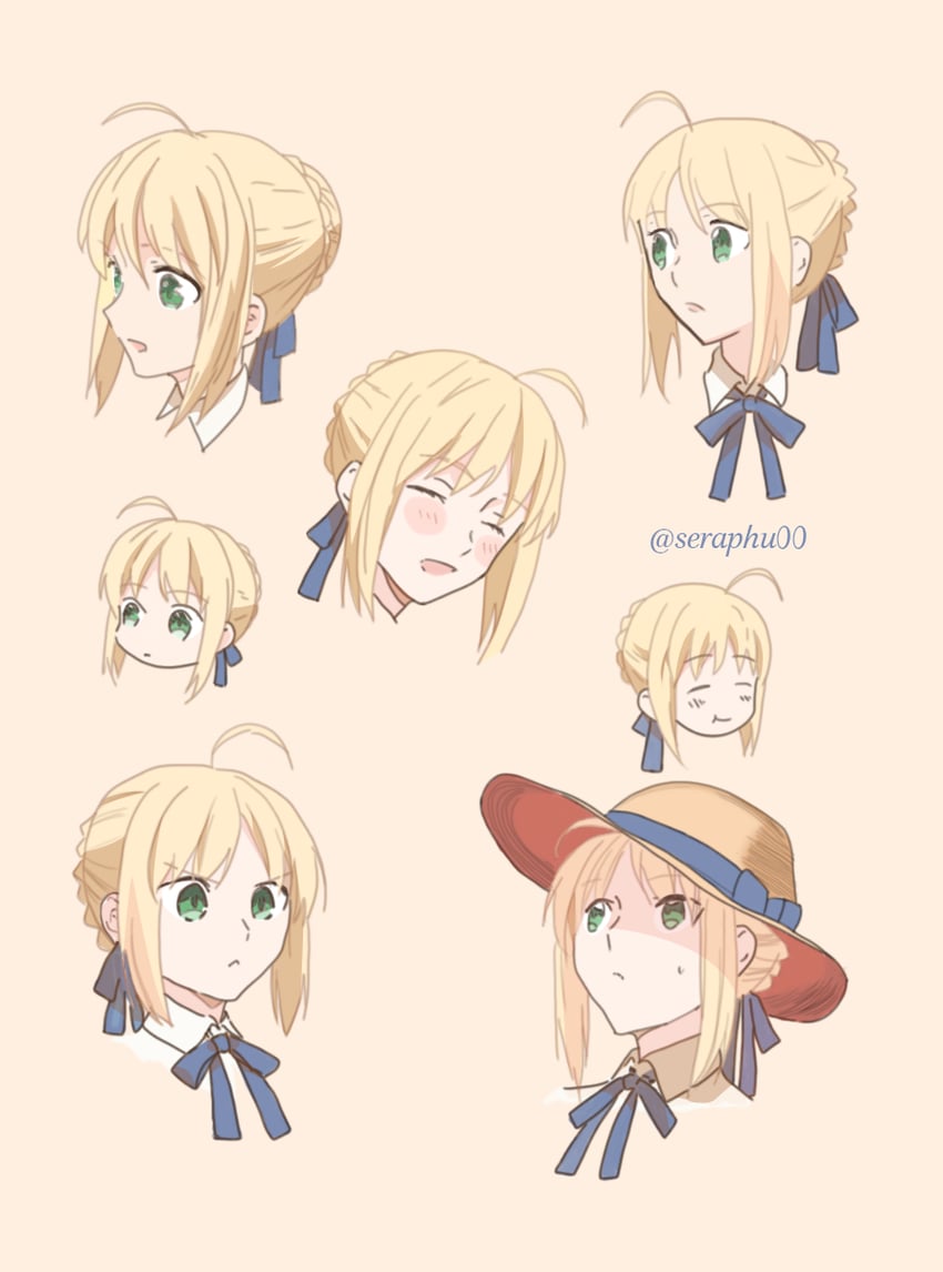 artoria pendragon and saber (fate and 2 more) drawn by seraphu00
