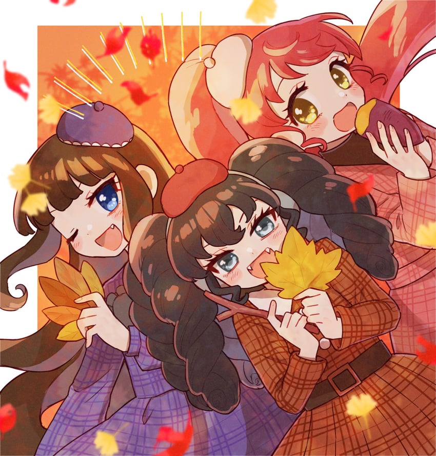 kurosu aroma, shiratama mikan, and gaaruru (pretty series and 1 more) drawn by jinno_(jin_c_kkry)