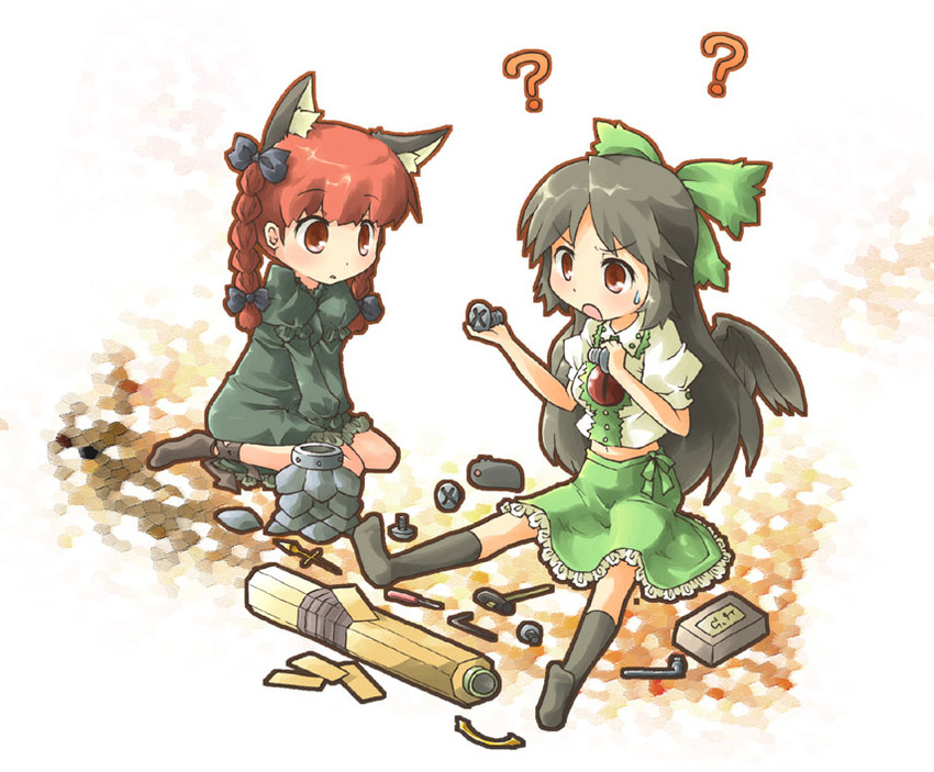 kaenbyou rin and reiuji utsuho (touhou) drawn by harada_(sansei_rain)