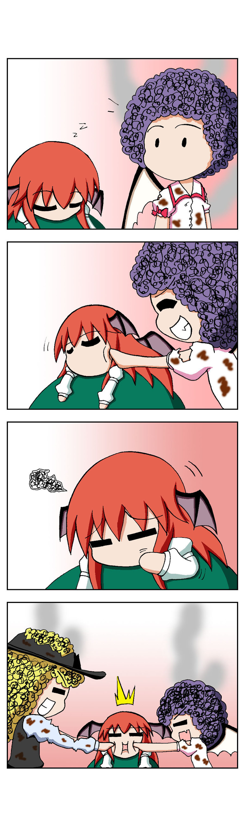 kirisame marisa, remilia scarlet, koakuma, and kasodani kyouko (touhou) drawn by rakugaki-biyori