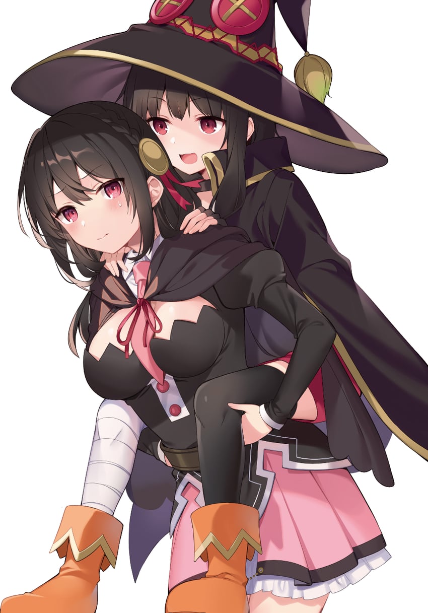 megumin and yunyun (kono subarashii sekai ni shukufuku wo! and 1 more) drawn by mishima_kurone