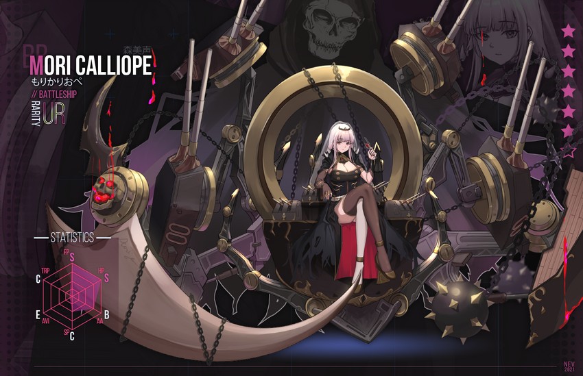 mori calliope (hololive and 2 more) drawn by nev_(nevblindarts)
