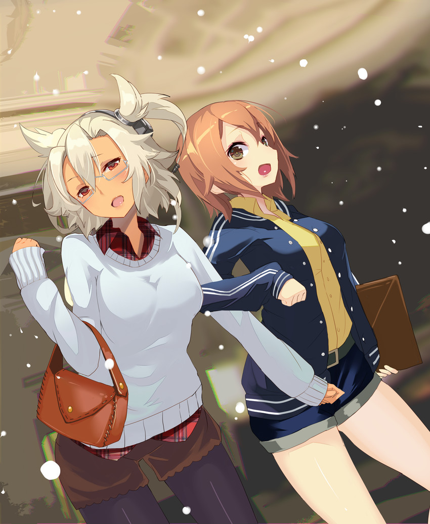 musashi and shiratsuyu (kantai collection) drawn by sakuhiko