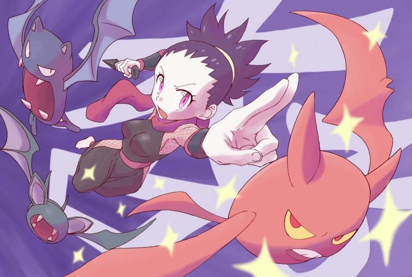 crobat, zubat, golbat, and janine (pokemon and 1 more) drawn by nomura_(buroriidesu)