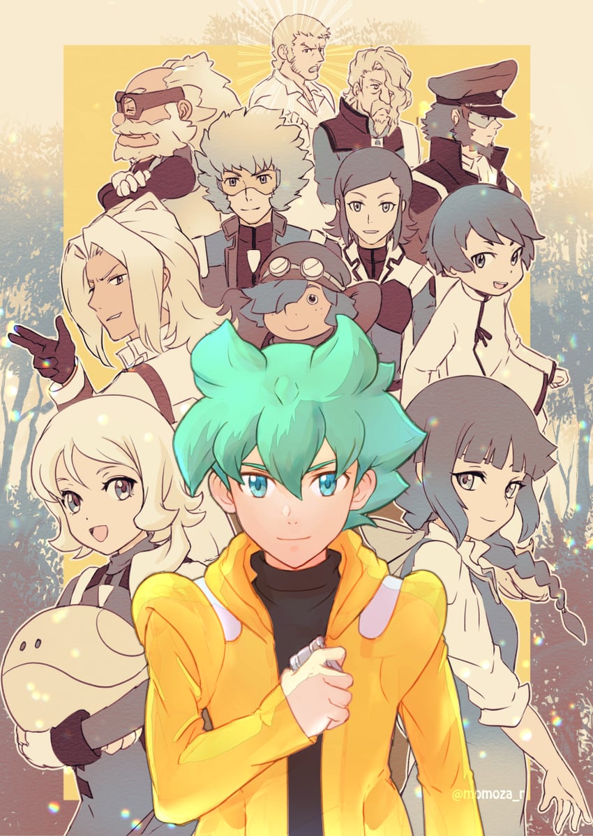 haro, yurin leciel, flit asuno, emily armond, millais alloy, and 7 more (gundam and 1 more) drawn by momoza_r