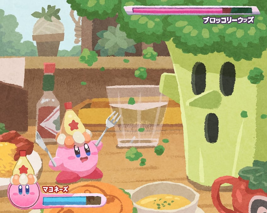 kirby, waddle dee, and whispy woods (kirby and 2 more) drawn by miclot