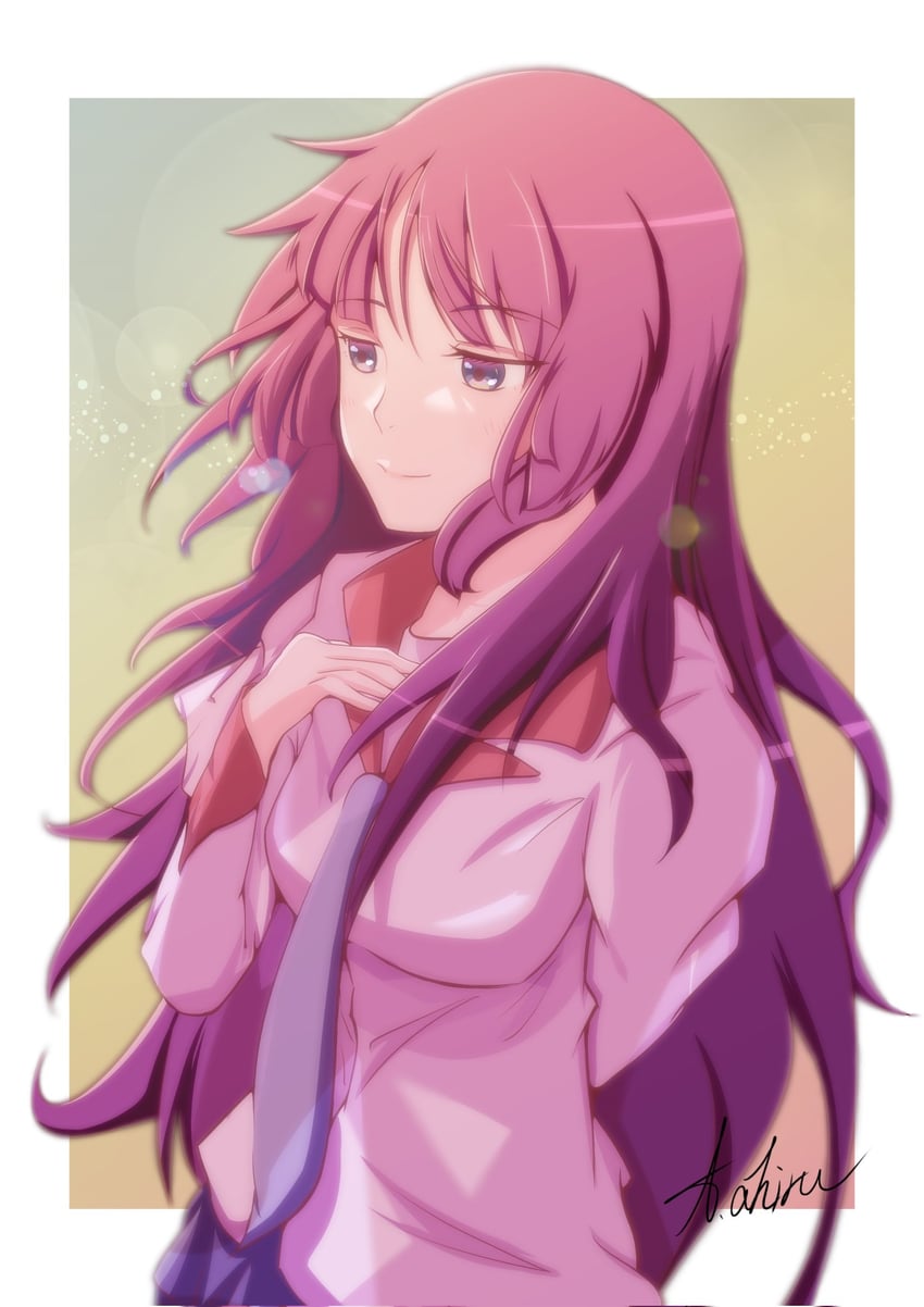 senjougahara hitagi (monogatari and 1 more) drawn by tohmiahiru