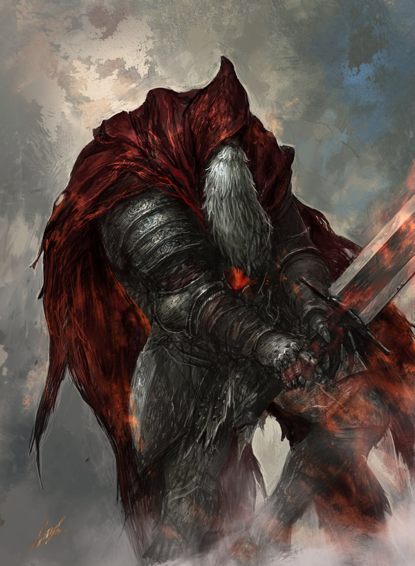 slave knight gael (dark souls and 1 more) drawn by junjiuk