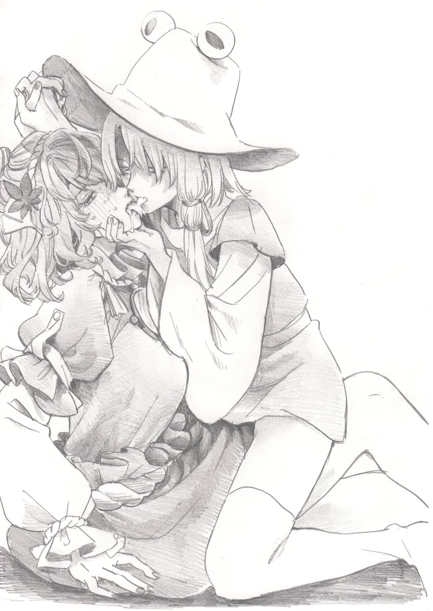 moriya suwako and yasaka kanako (touhou) drawn by whoru