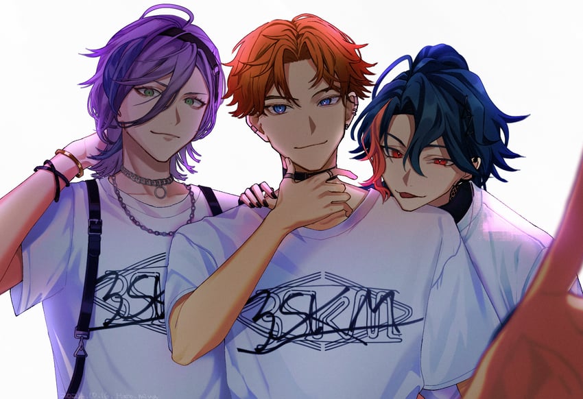 kitami yusei, sakaki ness, and kaisei (nijisanji) drawn by miyatsuki_(in_air_w)