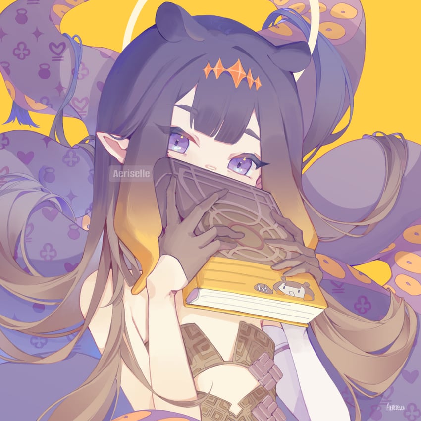ninomae ina'nis and ao-chan (hololive and 1 more) drawn by aeriselle