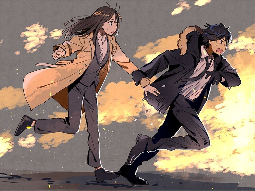 yaiba yua and fuwa isamu (kamen rider and 1 more) drawn by 01mms01