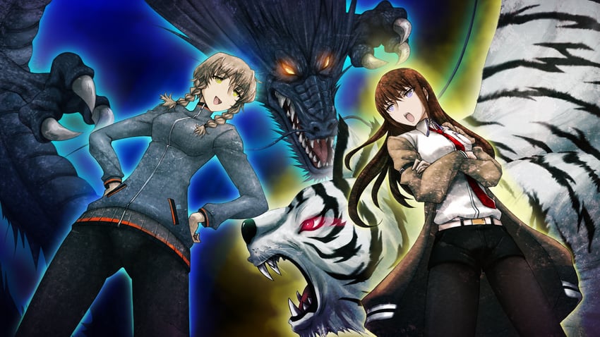 makise kurisu and amane suzuha (steins;gate) drawn by huke