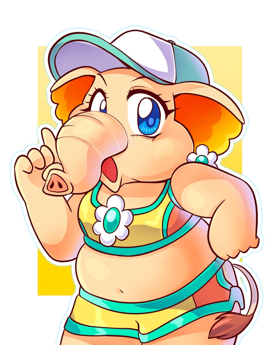 princess daisy and elephant daisy (mario and 3 more) drawn by carolinerdraws